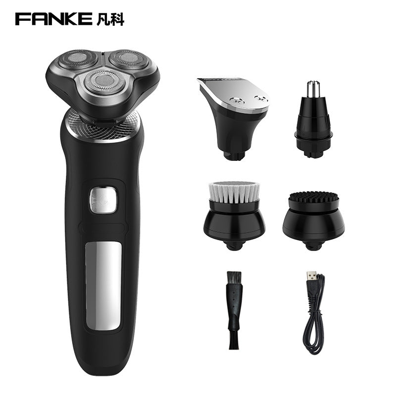 Multifunctional 4d full body washable shaver, rechargeable razor for men, beard trimmer with long-lasting battery and triple blade heads