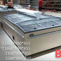 Supermarket/deluxe store dedicated large-view window automated defrost copper tube horizontal display freezer glass combination island counter smart thermostatic control