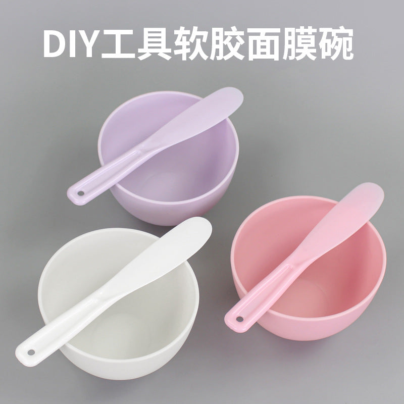 Beauty tool tpr silicone-like mask bowl, soft large bowl with 13cm opening, mask mixing stick, stirring and applicator pp large stick