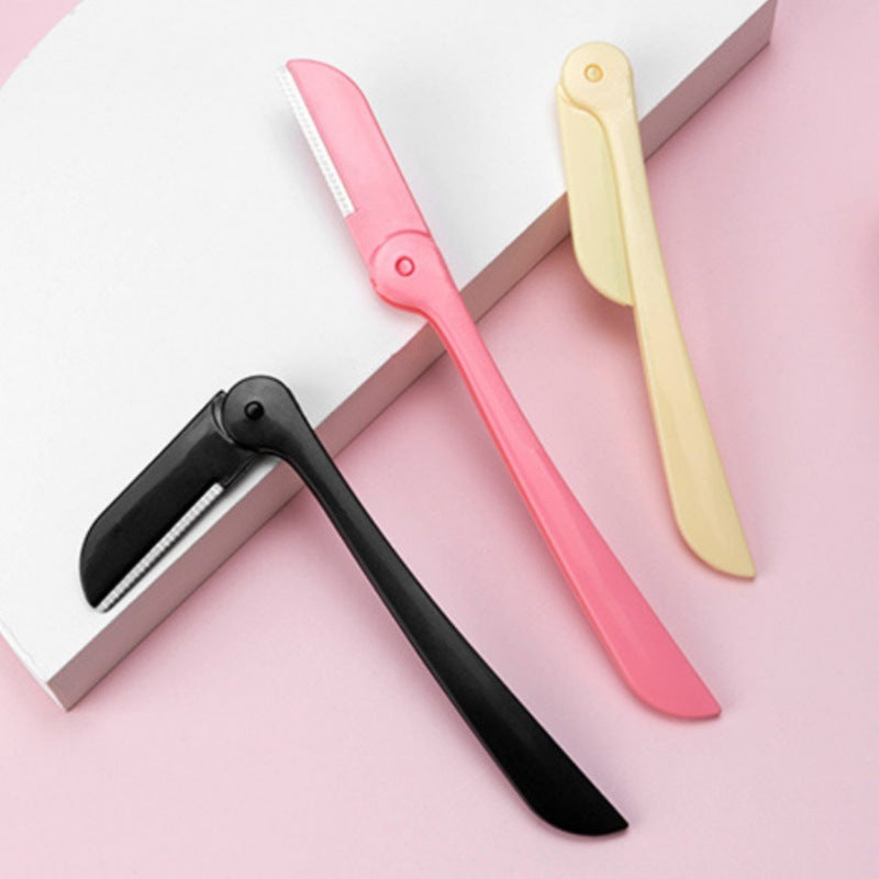 Women's folding eyebrow razor with safety guard - eyebrow shaping tool for makeup - wholesale eyebrow razor factory