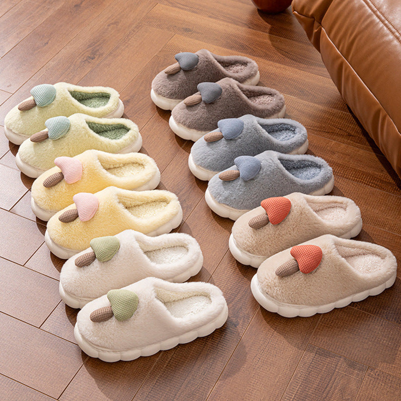 Cotton slippers home fashionheattechnew arrival indoor plaidstuffed cotton slippers winterfor homewinter mushroom slippers