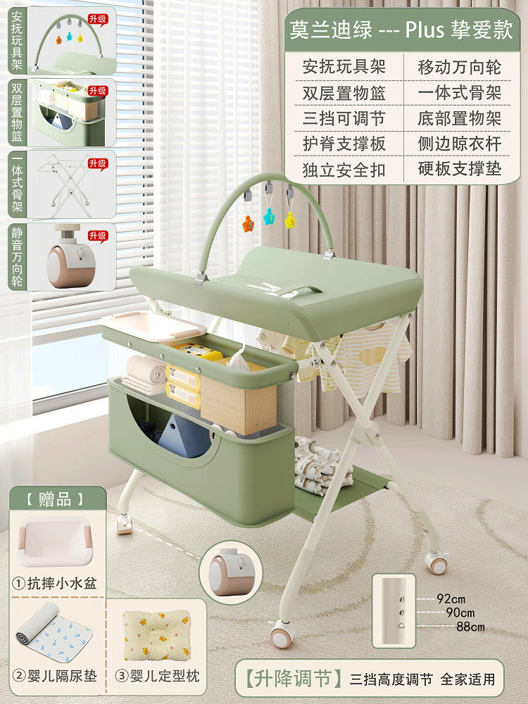 Changing table, baby care table, diaper changing table, newborn bathing & massage table, foldable multifunctional