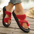 summer new arrival: plus-size women's casual comfort flat soft sole slip-on sandals - wholesale