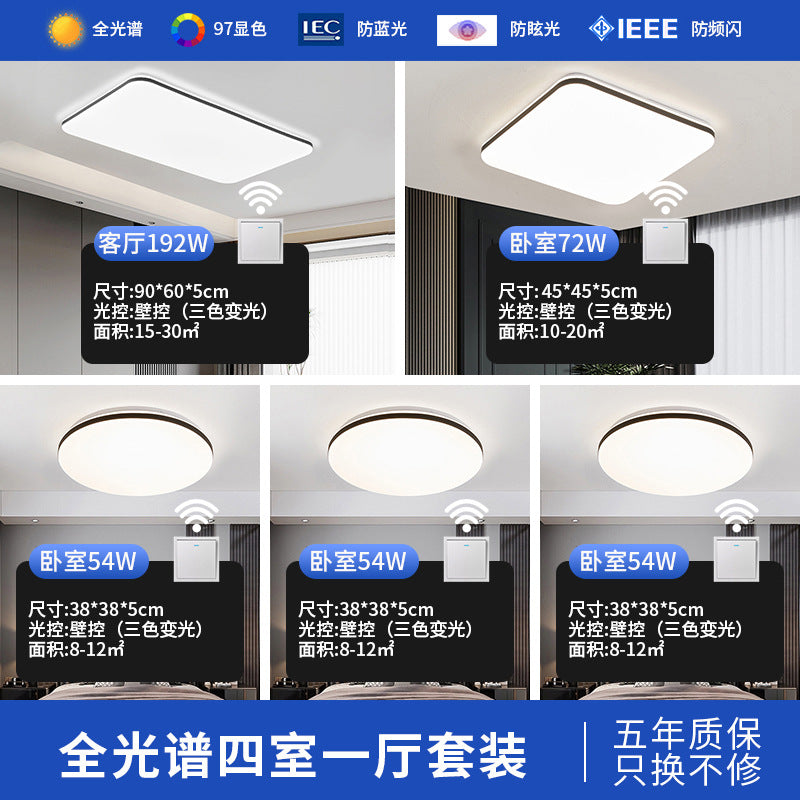 Led ceiling light - rectangular living room lamp, office desk lamp, bedroom main light fixture - full spectrum eye protection