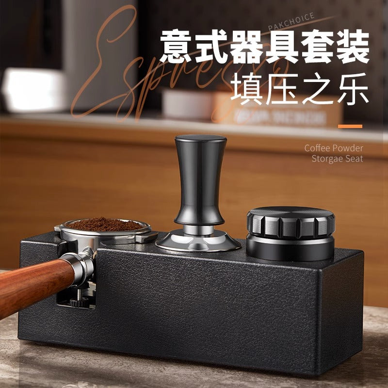 Stainless steel coffee distributor & tamper combo - all-in-one set for home use