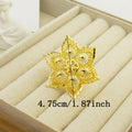 new arrivalflorals leaf design rotate flower fashion cut out ring bridal wedding birthday party gift