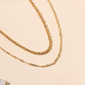 Wholesale braided chain necklace - european & american style, minimalist alloy, unisex, niche, cool & edgy, double layered, choker necklace