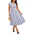 Amazon us & europe plus size v-neck dress -  summer new arrival - bohemian floral dress