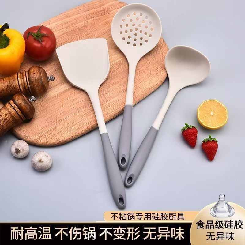 Spatula for homenon-stick pan silicone high temperature resistant cooking spoon soup spoon shovel food grade kitchen utensils cooking frying spatula spoon