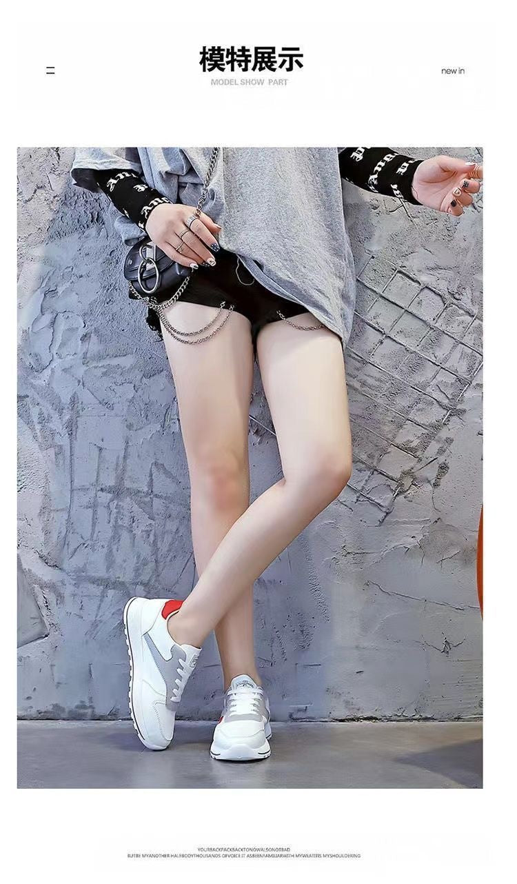 korean version of argan shoes for women, trendy 2025 spring and autumn new student running sports shoes, street style white shoes, dad shoes