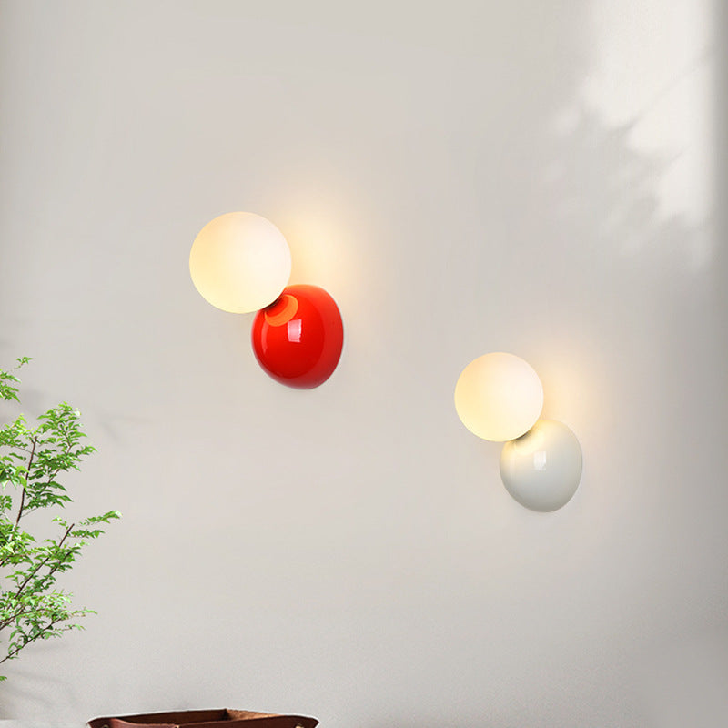 Cream wind wall lamp bedside bedroom night light creative sofa background wall staircase aisle lighting colorful ball lamp