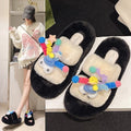 Thick solefashion furry slippers for women outwear2025new arrivalfall and winterfor homehome fairy cotton slippers ins trend