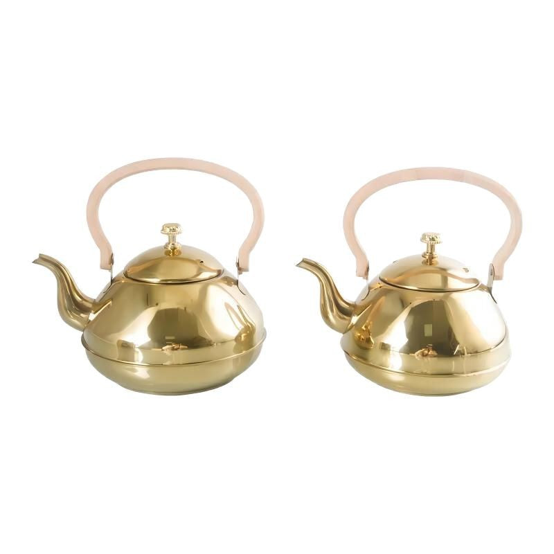 Thickened stainless steel wood grain handle teapot water kettle food grade commercial classic stainless steel teapot cross-border