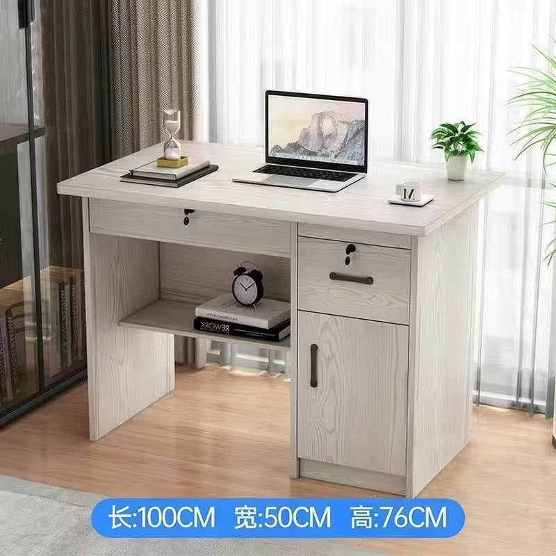 Solid wood eco-friendly desktop computer desk - office desk, small apartment home use, drawer bedroom desk, student table, writing desk