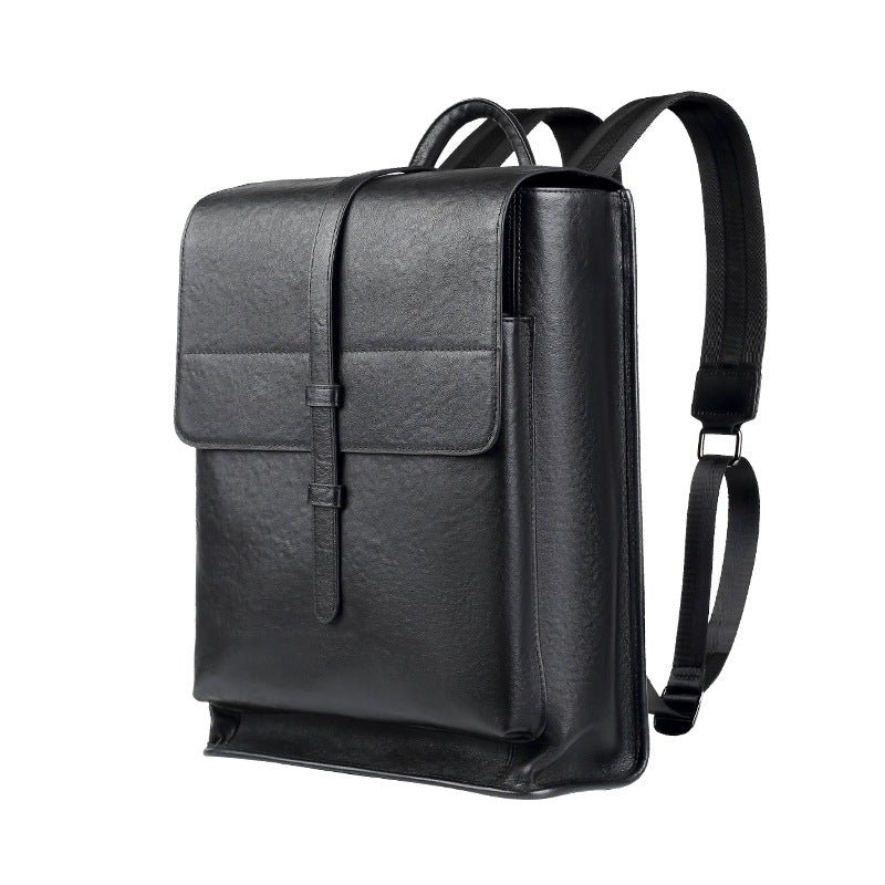 New Leather Business Men's Bag Casual Men's Backpack Korean Edition Trend Large Capacity School Bag Travel Men's Backpack