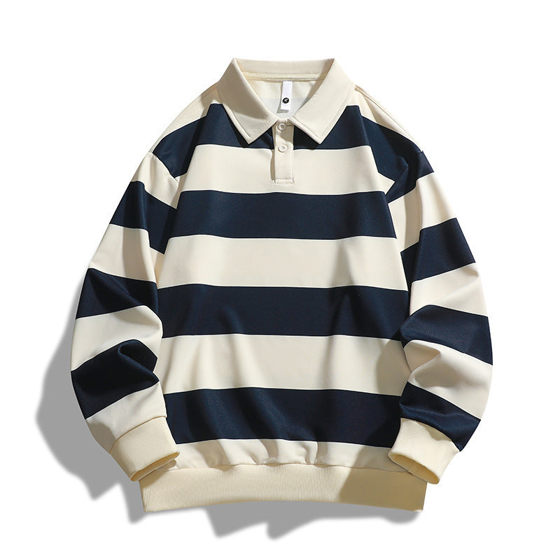 fall/winter new arrivals:  independent store trendy oversized striped piqué hoodie - hong kong style, unisex