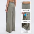 Straight-legeasiest for matchcasual pants women's drape plaidloose pantshigh waistslimming look fitness sports pantsd26092