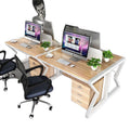 Minimalist modern computer desk with screen, staff workstation, office furniture, employee desk and chair combination - 4, 6, or 8 seater options available