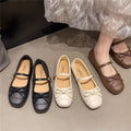 French chic elegant women's flats - 2026 new collection: soft, fairy-tale style mary janes with bow detail
