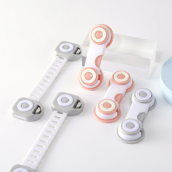 New children's anti-door lock household safety buckle plastic fixed seal drawer buckle non-punching safety lock