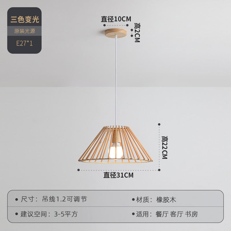 Japanese restaurant chandelier Nordic simple log dining table light retro wabi wind room homestay bar lighting handmade