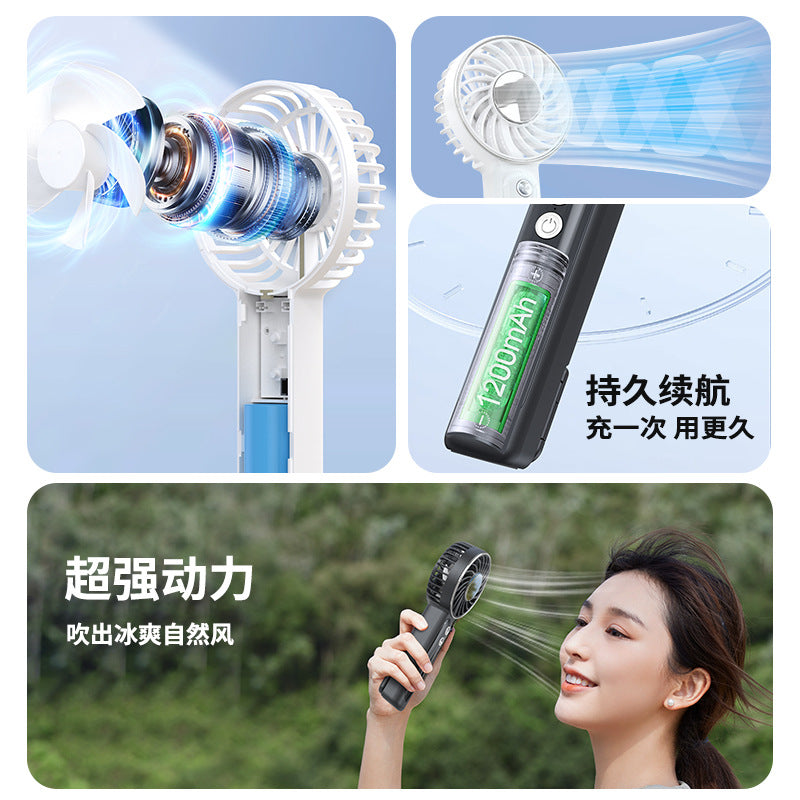 2025 new outdoor handheld fan - usb rechargeable, silent desktop fan for home use - mini fan for students on the go