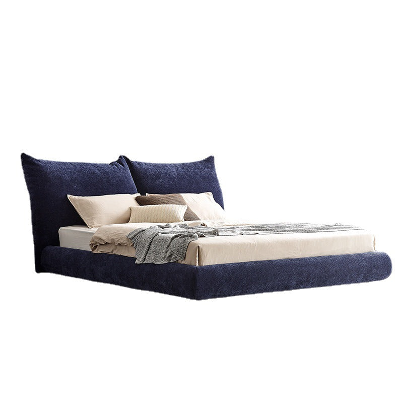Foshan furniture factory custom italian petal fabric bed modern minimalist designer master bedroom double bed