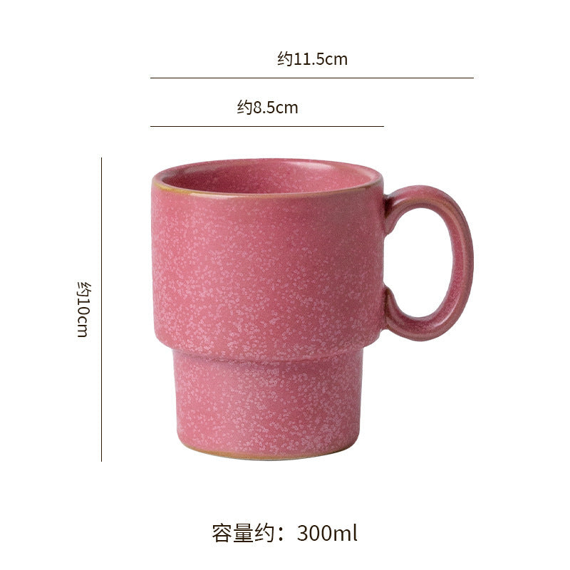 Creative stackable mug retro stoneware kiln cup for home office practical water cup milk cup goblet