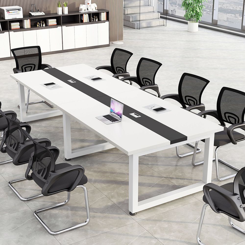 Large and small long table workbench conference table long table casual modern office desk conference room table and chair combination