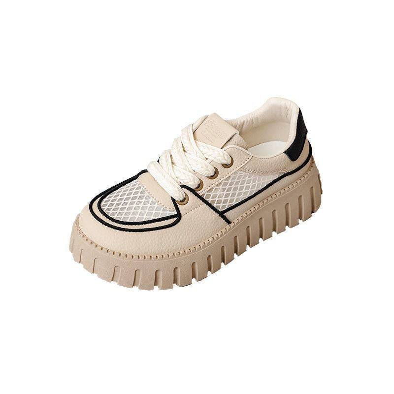 Thick-soled summer models, breathable and versatile little white shoes, children's new leisure popular mesh casual board shoes in the summer of 2024