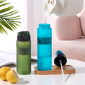 Factory-customized portable plastic water bottle, outdoor sports direct drink large capacity water jug, pop-up lid anti-scald space cup with straw