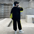 Boys' fall outfit set: new  styles for mid-to-large children. stylish boys' spring/autumn clothing, trendy two-piece tracksuit with sporty sweatshirt