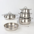 Export turkey stainless steel thickened bottom suit soup pot 9-piece set pan frying pan milk pot cookware suit