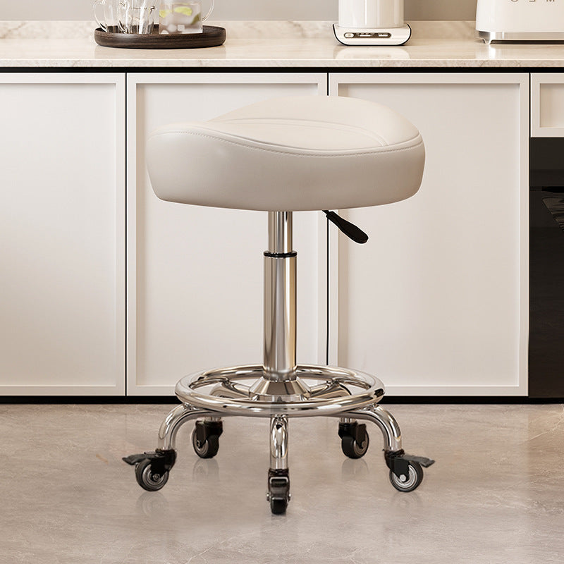 Saddle Chair Kitchen Cooking Chair Front Desk Cashier High Stool Universal Wheel Lifting Chair Beauty Barber Stool
