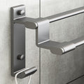 Gun gray space aluminum towel rack towel bar double pole single pole bathroom bath towel storage rack bathroom hook storage