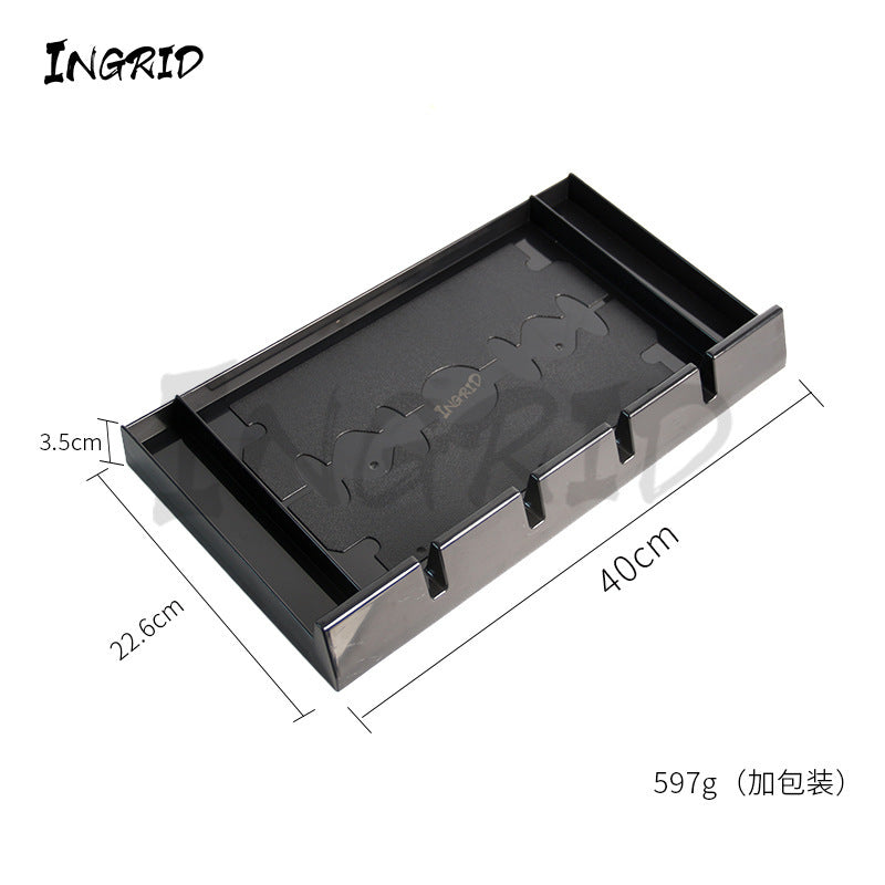 Electric scissors display box, hair salon retro oil head, electric push scissors, beard brush, desktop storage tray, non-slip push and cut box.