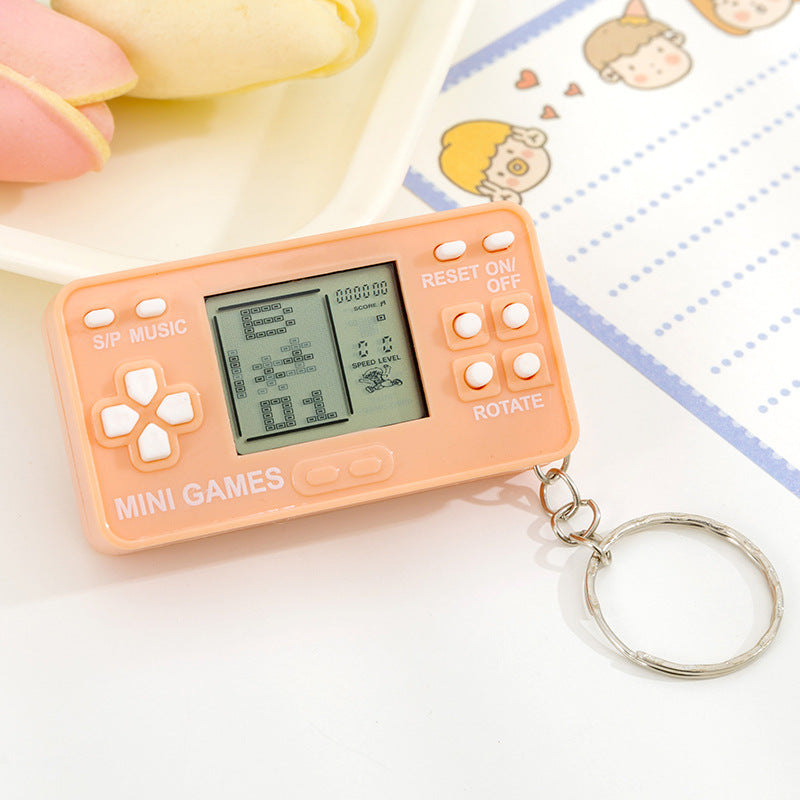 tetris handheld electronic game console - battery included, keychain decompression 26-in-1 game toy