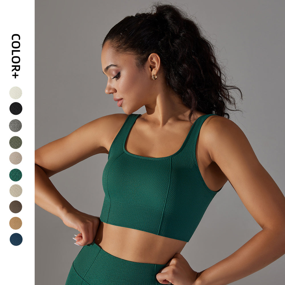 Multi-organ jacquard seamless yoga wear sexy back sports bra topsbubble wrap push-up running fitness vest