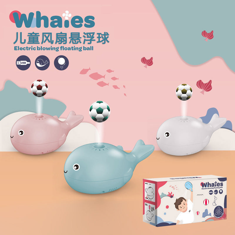 children's electric fan suspended ball usb rechargeable mini whale blowing bubble ball toy douyin same style