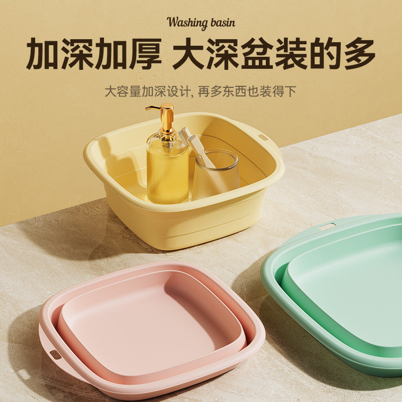 Collapsible wash basin - portable travel, student dorm, home use, maternity, baby laundry, large foot soak basin