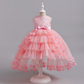 girl wedding dress little girl dress kids host princess dress tail catwalk performance costume skirt