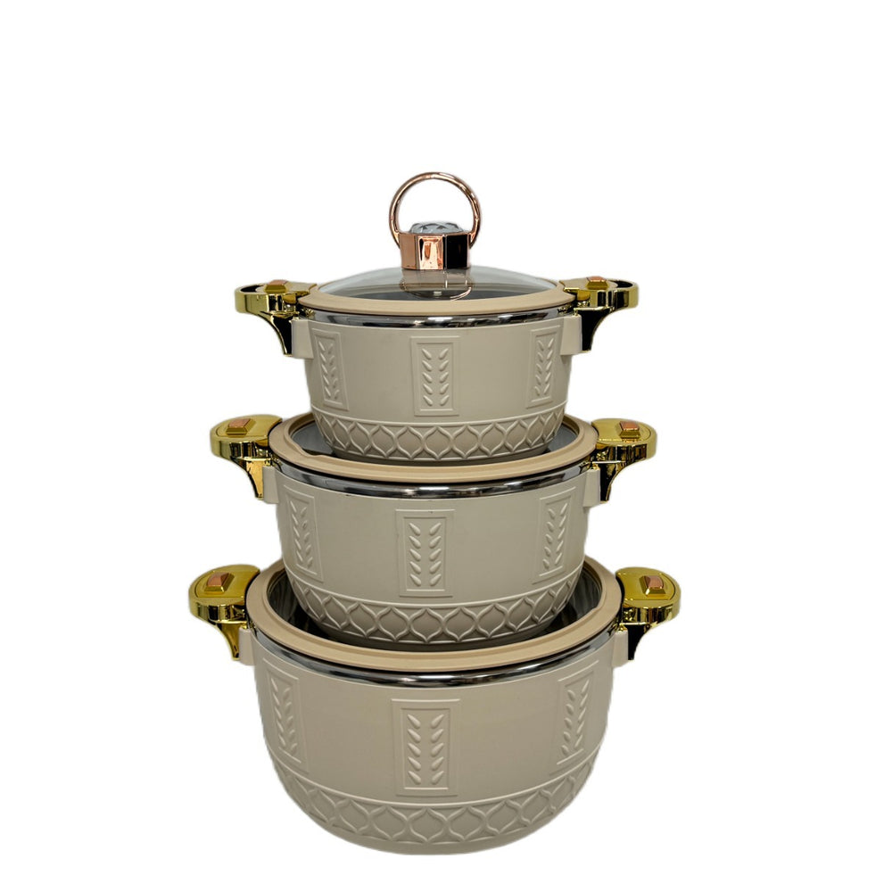cross-border 3pcs insulated lunch box 2.5l-4.5l-6.5l hot selling african food warmer cont