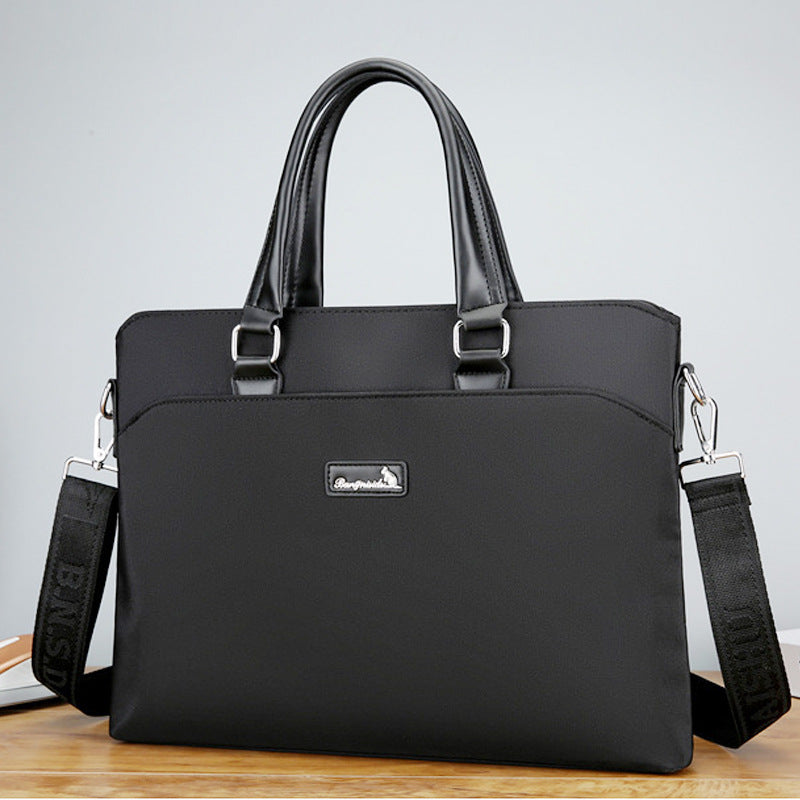 New Men's Business Meeting Bag Waterproof Oxford Cloth Bag Portable Office Bag File Bag Large Capacity Briefcase