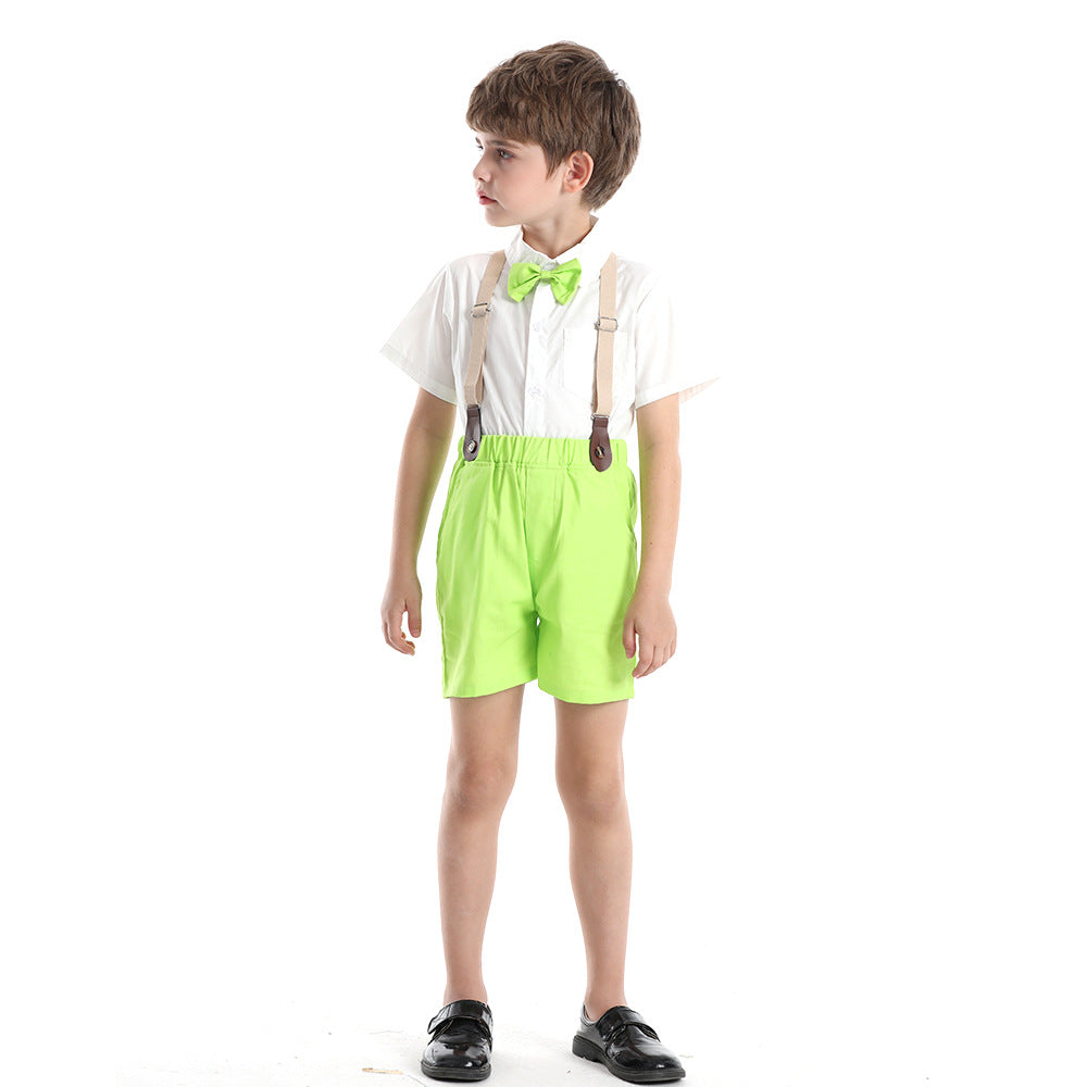 boyssuitk-stylenew arrivalwhite shirtkids handsome fashionable spring and summer baby style trendy birthday children's clothing