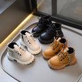 Kids' martin boots - new spring/autumn collection: leather ankle boots with side zipper for boys and girls - little yellow boots