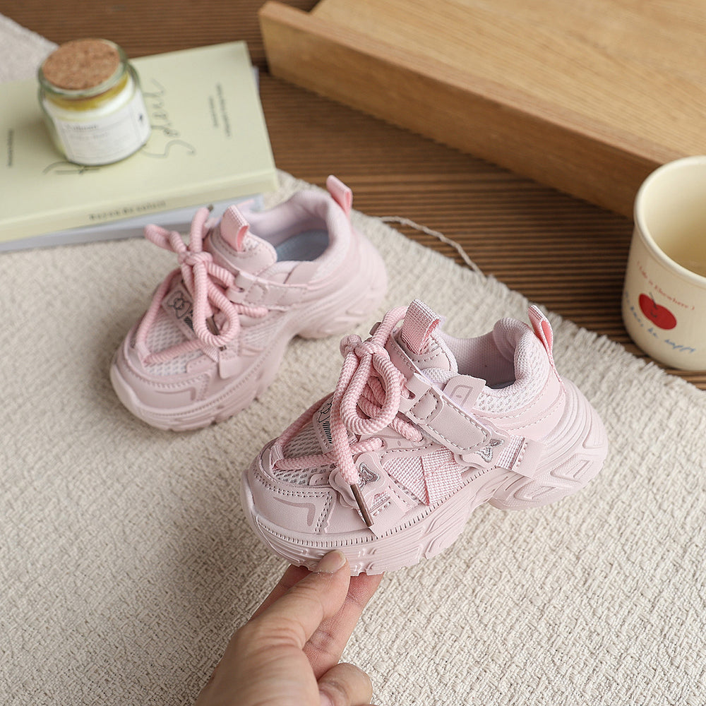 Vancahao kids' fashion chunky sneakers -  spring/autumn new collection - lightweight casual running shoes for girls - versatile athletic shoes