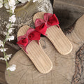 Bow-tie slides women's outdoor beach sandals 2024 summer new fashion plaid non-slip soft sole thong sandals
