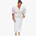 African plus size women's skirt suit cross-border export  new rhinestone patchwork two-piece dress