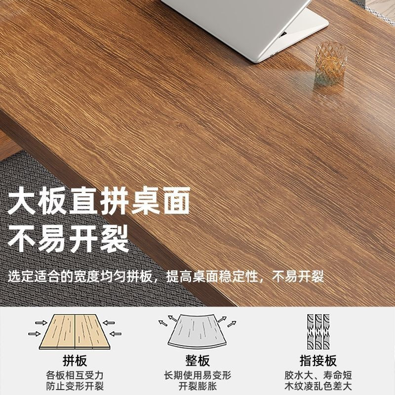 Solid wood desk - rectangular computer desk for bedroom, home office, and study - ideal for middle school students and workspaces