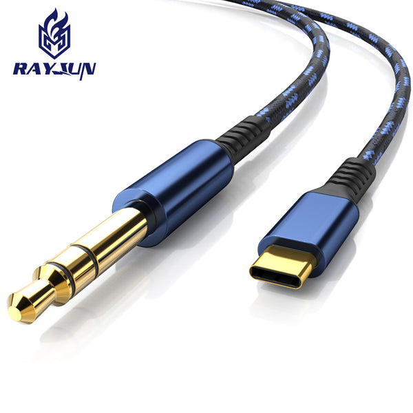 Type-c to 6.35/6 large three-core audio cable dual-channel TRS mobile phone power amplifier speaker/mixer cable